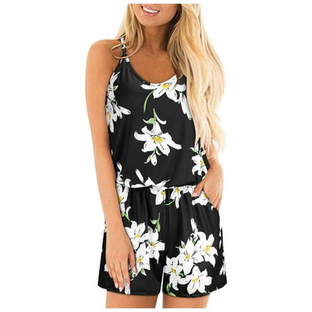 Rompers for women Fashion Casual Women s Casual Floral Print Round Neck Sling Jumpsuit CHMORA
Rompers for women Fashion Casual Women s Casual Floral Print Round Neck Sling Jumpsuit CHMORA