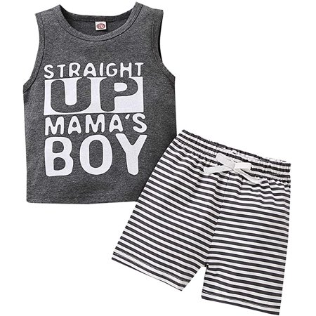 Little Boy’s Vest and Shorts Suit Fashion Letter Printed Sleeveless Tops and Stripe Short Pants
Little Boy’s Vest and Shorts Suit Fashion Letter Printed Sleeveless Tops and Stripe Short Pants