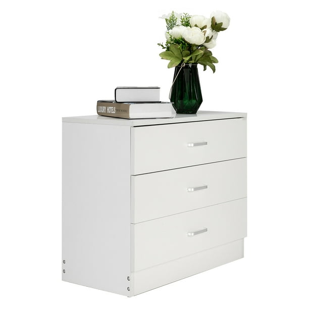 3-Drawers Nightstand, Heavy Duty Bedroom Side Table Bedside Table File Cabinet, P2 Wood Chest of Drawers, Compact Storage Drawers for Bedroom, Living Room, Holds up to 180 lbs, 26" x 13" x 22", Q2746