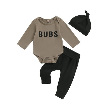 Emmababy Cute Romper Set for Infant Boys: Letter Print Long Sleeve Romper Solid Color Pants and Hat
Emmababy Cute Romper Set for Infant Boys: Letter Print Long Sleeve Romper Solid Color Pants and Hat