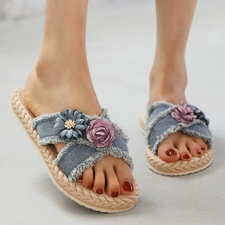 Cathalem Sandals Flat Summer Fashion Denim Beach Sandals Sandals Linen Women s Women s Women s sandals Western Sandals for Women Blue 8
Cathalem Sandals Flat Summer Fashion Denim Beach Sandals Sandals Linen Women s Women s Women s sandals Western Sandals for Women Blue 8