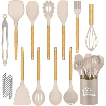 BAODELI Kitchen Utensils Set 22 Pieces Premium Kitchen Utensils Spatula Set with Holder Non-Stick Heat Resistant Kitchen Utensil with Natural Wooden Handle(Khaki )
BAODELI Kitchen Utensils Set 22 Pieces Premium Kitchen Utensils Spatula Set with Holder Non-Stick Heat Resistant Kitchen Utensil with Natural Wooden Handle(Khaki )