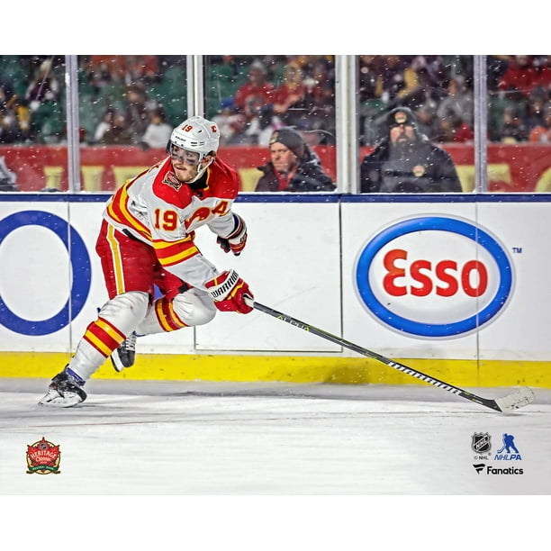 Matthew Tkachuk Calgary Flames Unsigned 2019 NHL Heritage Classic Photograph