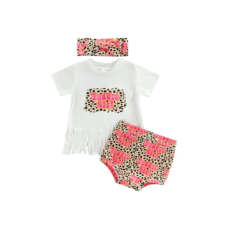 Wassery Infant Girls Summer Outfits 12 18 24 Months Baby Girls Leopard Print Short Sleeve T-shirt with Tassels and Stretchy Shorts Headband Set 2 3 4 5 Years Toddle Girls Casual Streetwear
Wassery Infant Girls Summer Outfits 12 18 24 Months Baby Girls Leopard Print Short Sleeve T-shirt with Tassels and Stretchy Shorts Headband Set 2 3 4 5 Years Toddle Girls Casual Streetwear