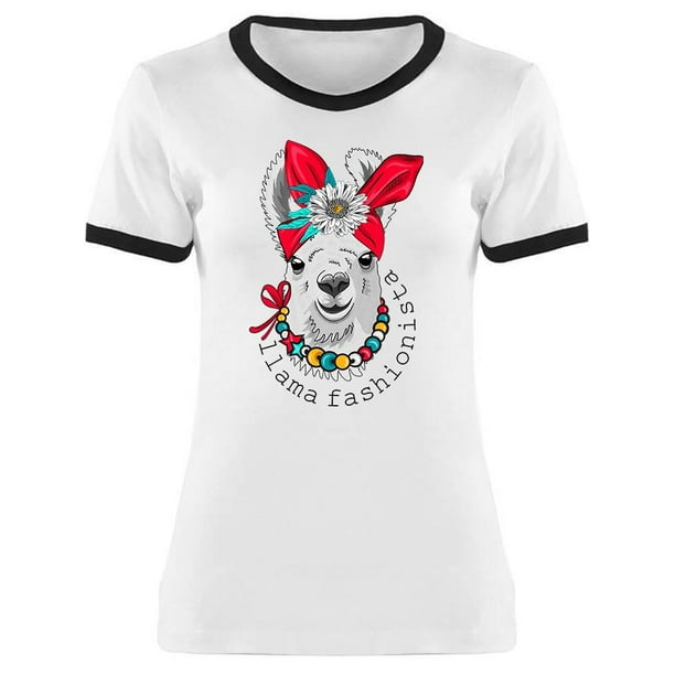 Llama Fashionista Cute Colorful Tee Women's -Image by Shutterstock