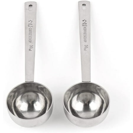 

NOGIS 2 Pack Coffee Measuring Scoop 304 Stainless Steel Spoon 2 Tablespoon Spoons Kitchen Scoops with Long Handle for for Home Coffee Milk Tea Sugar Powder Silver 30ml