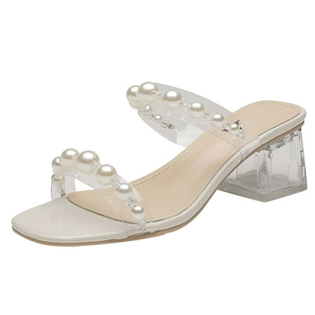 A0624 sandals for Women Fashion Summer Women Sandals Mid Heel Chunky Heel Pearl Transparent Strap Open Toe Casual Style PU
A0624 sandals for Women Fashion Summer Women Sandals Mid Heel Chunky Heel Pearl Transparent Strap Open Toe Casual Style PU