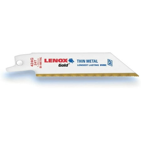 LENOX Tools 21086B624GR Gold Power Arc Reciprocating Saw Blade For Sheet Metal Cutting 6-inch 24 TPI 25-Pack
LENOX Tools 21086B624GR Gold Power Arc Reciprocating Saw Blade For Sheet Metal Cutting 6-inch 24 TPI 25-Pack
