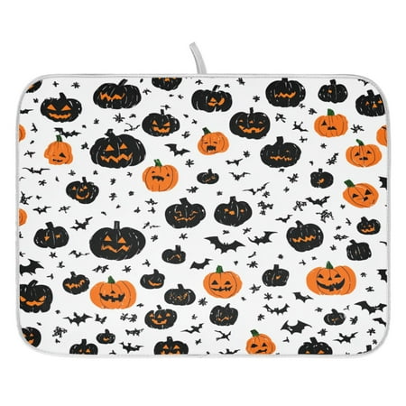 Halloween Themed Elements Dish Drying Mat for Kitchen Quick Drying Absorbent Soft Durable 18 x 24
Halloween Themed Elements Dish Drying Mat for Kitchen Quick Drying Absorbent Soft Durable 18 x 24