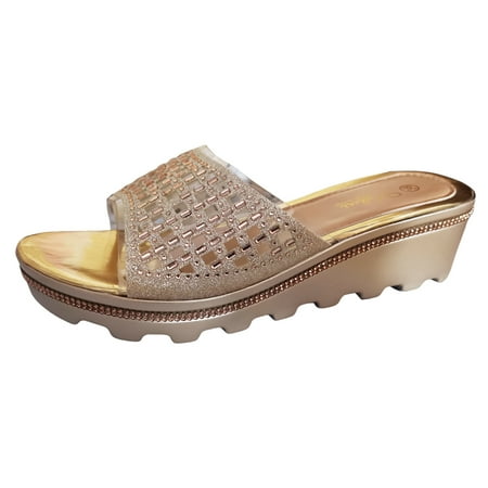Ladies Rhinestone Hollow Thick Bottom Outside Wear Slope With Large Size Sandals Slippers
Ladies Rhinestone Hollow Thick Bottom Outside Wear Slope With Large Size Sandals Slippers