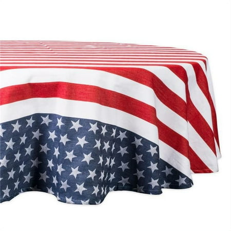 70 in. Stars & Stripes Round Tablecloth