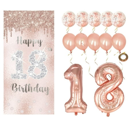 Joyiou Happy 18th Birthday Decorations Gifts for Girl 18th Pink Rose Gold Birthday Party Door Banne
Joyiou Happy 18th Birthday Decorations Gifts for Girl 18th Pink Rose Gold Birthday Party Door Banne