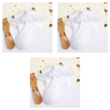 

3pcs Cute Baby Infant Lace Sock Girls Tiny Newborn Spanish Knitted Cotton Blend Ankle Socks