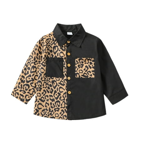 Summer Tops Trendy Toddler Children Kids Spring Fall UNisex Leopard Pocket Print Long Sleeve Shirt Blouse Shirt Clothing
Summer Tops Trendy Toddler Children Kids Spring Fall UNisex Leopard Pocket Print Long Sleeve Shirt Blouse Shirt Clothing