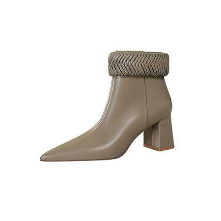 Difumos Women Sexy Chunky Ankle Boots Slip Resistant Woven Booties Dress Anti-Slip High Heel Boot Khaki 5.5
Difumos Women Sexy Chunky Ankle Boots Slip Resistant Woven Booties Dress Anti-Slip High Heel Boot Khaki 5.5