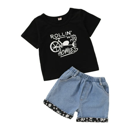 KIMI BEAR Infant Baby Boys Shorts Outfits 12 Months Infant Boys Summer Clothes 18 Months Boys Casual Cartoon Letter Print Short Sleeve T-shirt Denim Short 2PCs Set Black
KIMI BEAR Infant Baby Boys Shorts Outfits 12 Months Infant Boys Summer Clothes 18 Months Boys Casual Cartoon Letter Print Short Sleeve T-shirt Denim Short 2PCs Set Black