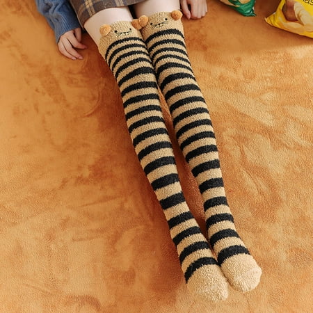 EUHDSSDE Womwn Coral Fleece Socks Over The Knee Thicken Warm Sleeping Towel Striped Socks
EUHDSSDE Womwn Coral Fleece Socks Over The Knee Thicken Warm Sleeping Towel Striped Socks