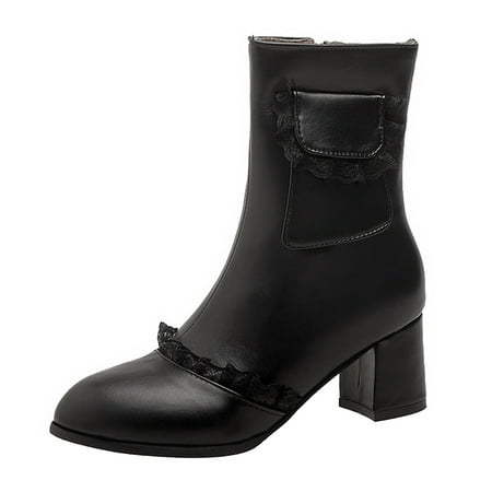 QYZEU Wedge Heel Boots for Women Knee High Thigh High Women Heel Boots Fashion Women S Shoes British Style Leather Lace Thick Heel Medium Heel Solid Side Zipper Short Boots
QYZEU Wedge Heel Boots for Women Knee High Thigh High Women Heel Boots Fashion Women S Shoes British Style Leather Lace Thick Heel Medium Heel Solid Side Zipper Short Boots