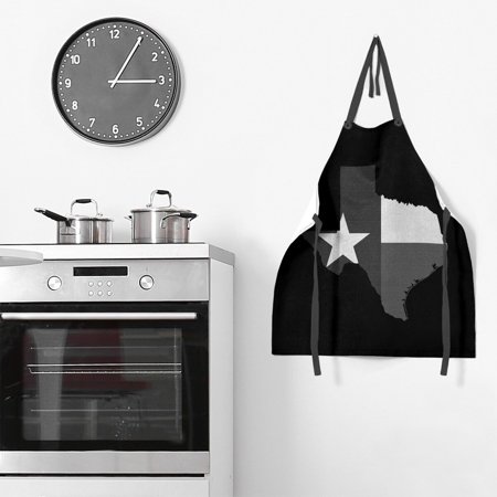 ArtVerse Texas State Apron - 27 x 30 Black & White