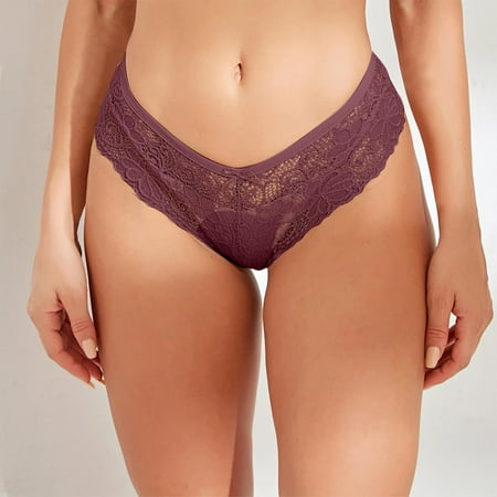 DENGDENG Womens Bikini Underwear Soft Sexy Low Rise Thong Lace No Show Briefs Purple L
DENGDENG Womens Bikini Underwear Soft Sexy Low Rise Thong Lace No Show Briefs Purple L