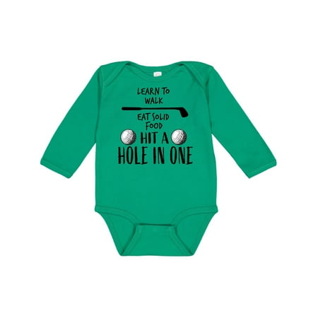 Inktastic Golf To-Do List- future golfer Gift Baby Boy or Baby Girl Long Sleeve Bodysuit