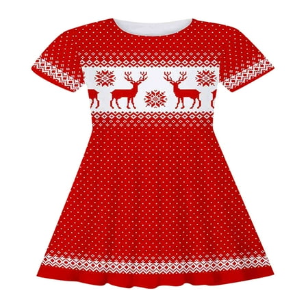 Quealent Girls Dress Female Big Kid First Birthday Girl Outfit Toddler Girls Short Sleeve Christmas Cartoon Deer Prints Striped Girls Dress (Red 2-3 Years)
Quealent Girls Dress Female Big Kid First Birthday Girl Outfit Toddler Girls Short Sleeve Christmas Cartoon Deer Prints Striped Girls Dress (Red 2-3 Years)