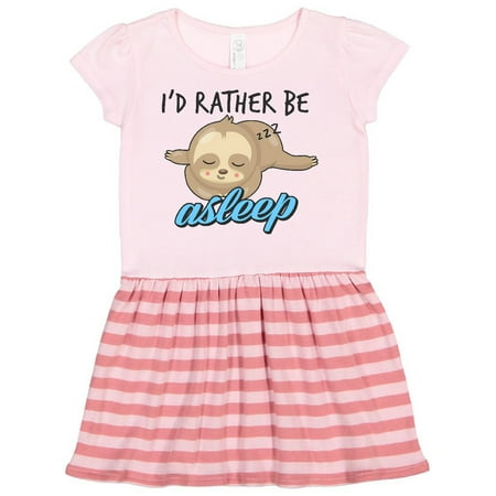 Inktastic Id Rather be Asleep with Sleeping Sloth Gift Toddler Girl Dress