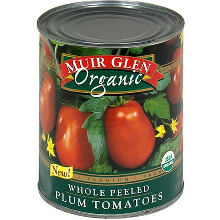 Organic Diced Tomatoes - Muir Glen Whole Peeled Plum Tomatoes, 28 oz (Pack of 12)