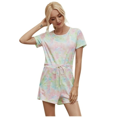 Summer Jumpsuit For Women Short Sleeve Tie-Dye Loungewear Loose Pockets Overalls Green XL
Summer Jumpsuit For Women Short Sleeve Tie-Dye Loungewear Loose Pockets Overalls Green XL