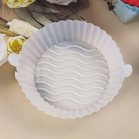 Air Fryer Silicone Pot Silicone Air Fryer Basket Round Air Fryer Reusable Liners Non Stick Air Fryer Oven Accessories Replacement Parchment Liner Paper(Transparent)