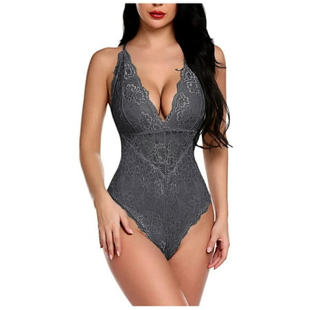 iOPQO Intimates womens underwear Ladies Lingerie Fashion y Lace Bodysuit Deep V Lace Babydoll Grey XXXL
iOPQO Intimates womens underwear Ladies Lingerie Fashion y Lace Bodysuit Deep V Lace Babydoll Grey XXXL