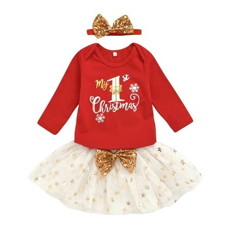 Generic Xmas Baby Girls Long Sleeve Letter Christmas Romper Bodysuit Star Tulle Skirt with Headbands Outfits Set 3PCS for Catwalk Performance Holiday Party Wedding Christmas(12-18 Months Yellow)
Generic Xmas Baby Girls Long Sleeve Letter Christmas Romper Bodysuit Star Tulle Skirt with Headbands Outfits Set 3PCS for Catwalk Performance Holiday Party Wedding Christmas(12-18 Months Yellow)
