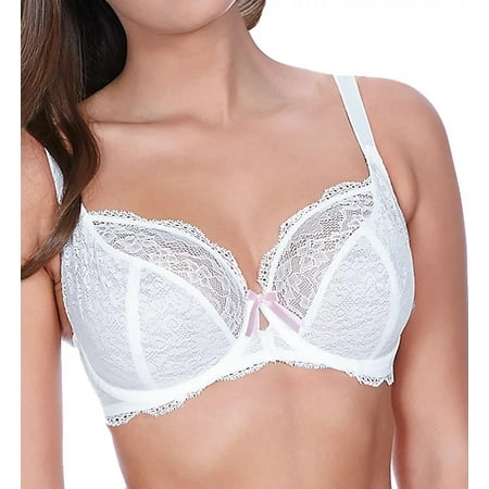 Freya WHITE Fancies Underwire Plunge Bra US 32G UK 32F