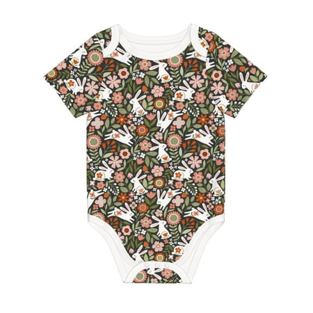 Matuu Rabbits on Floral for Baby Short-Sleeve Bodysuit Soft Cotton Comfortable and Breathable Perfect for Newborns and Infants
Matuu Rabbits on Floral for Baby Short-Sleeve Bodysuit Soft Cotton Comfortable and Breathable Perfect for Newborns and Infants