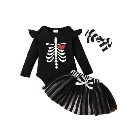 Lumento Girls Cute Photograph Jumpsuit Top+Skirt+Heanband Buttons Crew Neck Halloween Outfits Swing Long Sleeve 3Pcs Outfit Suit Black 3-6M
Lumento Girls Cute Photograph Jumpsuit Top+Skirt+Heanband Buttons Crew Neck Halloween Outfits Swing Long Sleeve 3Pcs Outfit Suit Black 3-6M