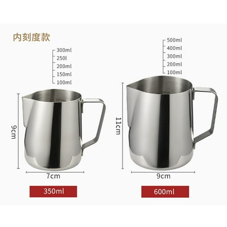 Milk Frothing Pitcher 12 Oz Milk Frother Steamer Cup Stainless Steel Espresso Cup( Capacity)
Milk Frothing Pitcher 12 Oz Milk Frother Steamer Cup Stainless Steel Espresso Cup( Capacity)
