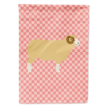 Horned Dorset Sheep Pink Check Flag Canvas House Size