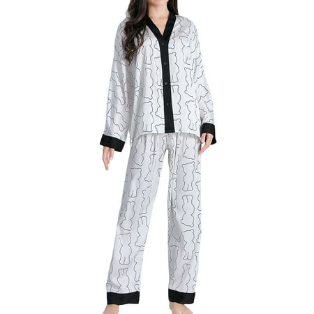 Homgro Women s Long Sleeve Pajama Set Satin Pj Button Down Pant V Neck Two Piece Sleepwear Pattern Printed Patterned2 Small
Homgro Women s Long Sleeve Pajama Set Satin Pj Button Down Pant V Neck Two Piece Sleepwear Pattern Printed Patterned2 Small