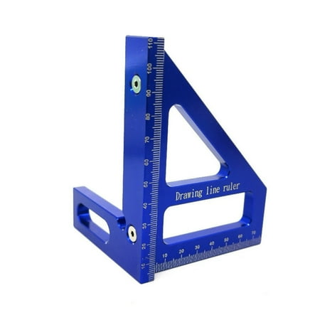 Woodworking Square Protractor Miter Triangle Ruler Layout Tools (Blue)