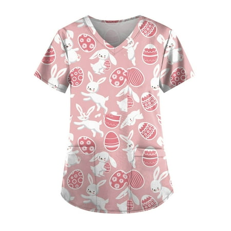 DNDKILG Womens Casual V Neck Uniform Professionals Short Sleeve Scrubs Top Holiday Nursing Scrubs Pockets Easter T Shirt 3XL
DNDKILG Womens Casual V Neck Uniform Professionals Short Sleeve Scrubs Top Holiday Nursing Scrubs Pockets Easter T Shirt 3XL