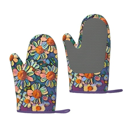 XMXT 2 Pcs Silicone Oven Gloves Daisy Watercolor Print Thickened Non-Slip Gloves Multicolor
XMXT 2 Pcs Silicone Oven Gloves Daisy Watercolor Print Thickened Non-Slip Gloves Multicolor