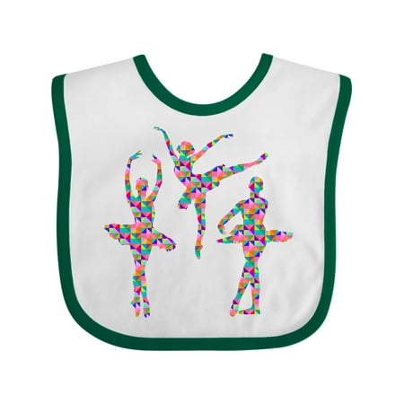 Inktastic Geometric Pattern Ballerinas Gift Baby Girl Bib