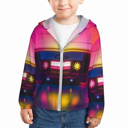 Gaeub Neon Cassette Tape Print Athletic Sun Protection Hoodie for Kids Long Sleeve Outdoor UV Shirt Running Fishing Top for Boys Girls-2 Years
Gaeub Neon Cassette Tape Print Athletic Sun Protection Hoodie for Kids Long Sleeve Outdoor UV Shirt Running Fishing Top for Boys Girls-2 Years