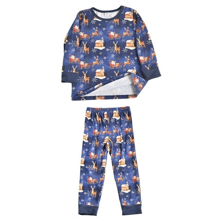 Baby Girl Clothes Parent-child Warm Christmas Set Printed Home Wear Pajamas Two-piece Kid Set