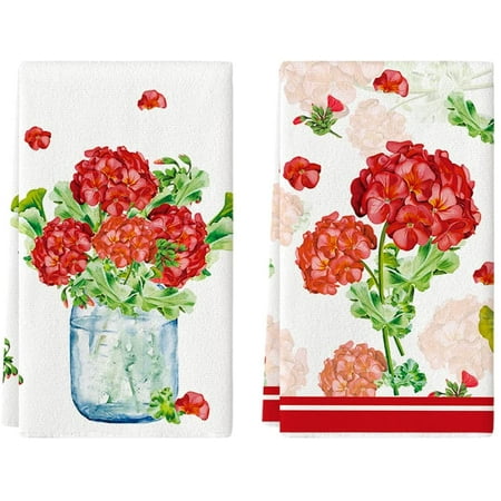 Geranium Vase Spring Kitchen Towels Dish Towels 18x26 Inch Summer Red Flowers Holiday Decoration Hand Towels Set of 2
Geranium Vase Spring Kitchen Towels Dish Towels 18x26 Inch Summer Red Flowers Holiday Decoration Hand Towels Set of 2