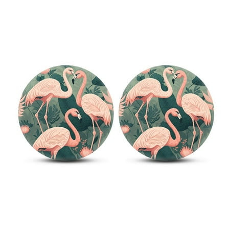 

HOTYD Flamingo Pattern Car Coaster Sponge Rubber Car Coasters for Cup Holders set of 2