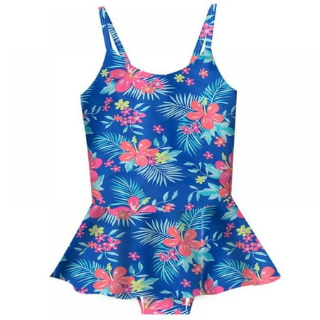 ESHOO Little Girls One-Piece Swimsuits Toddler Girl Ruffled Skirt Bathing Suit Bikini Swimwear 3-9T