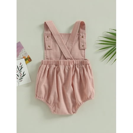 Newborn Baby Summer Romper Unisex Cattle Head Sleeveless Onesies Jumpsuit Backless Overalls Outfits