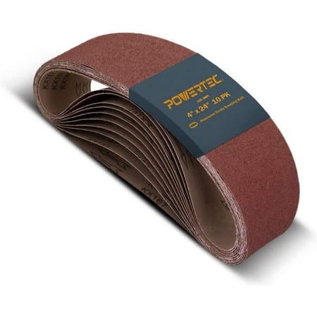 POWERTEC 10pcs 4 x 24 Inch Sanding Belts 120 Grit Aluminum Oxide Premium Sandpaper For Portable Belt Sander (110010)
POWERTEC 10pcs 4 x 24 Inch Sanding Belts 120 Grit Aluminum Oxide Premium Sandpaper For Portable Belt Sander (110010)