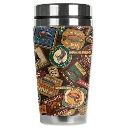 Mugzie brand 16-Ounce Stainless Steel Travel Mug with Insulated Wetsuit Cover - Lodge Signs
Mugzie brand 16-Ounce Stainless Steel Travel Mug with Insulated Wetsuit Cover - Lodge Signs